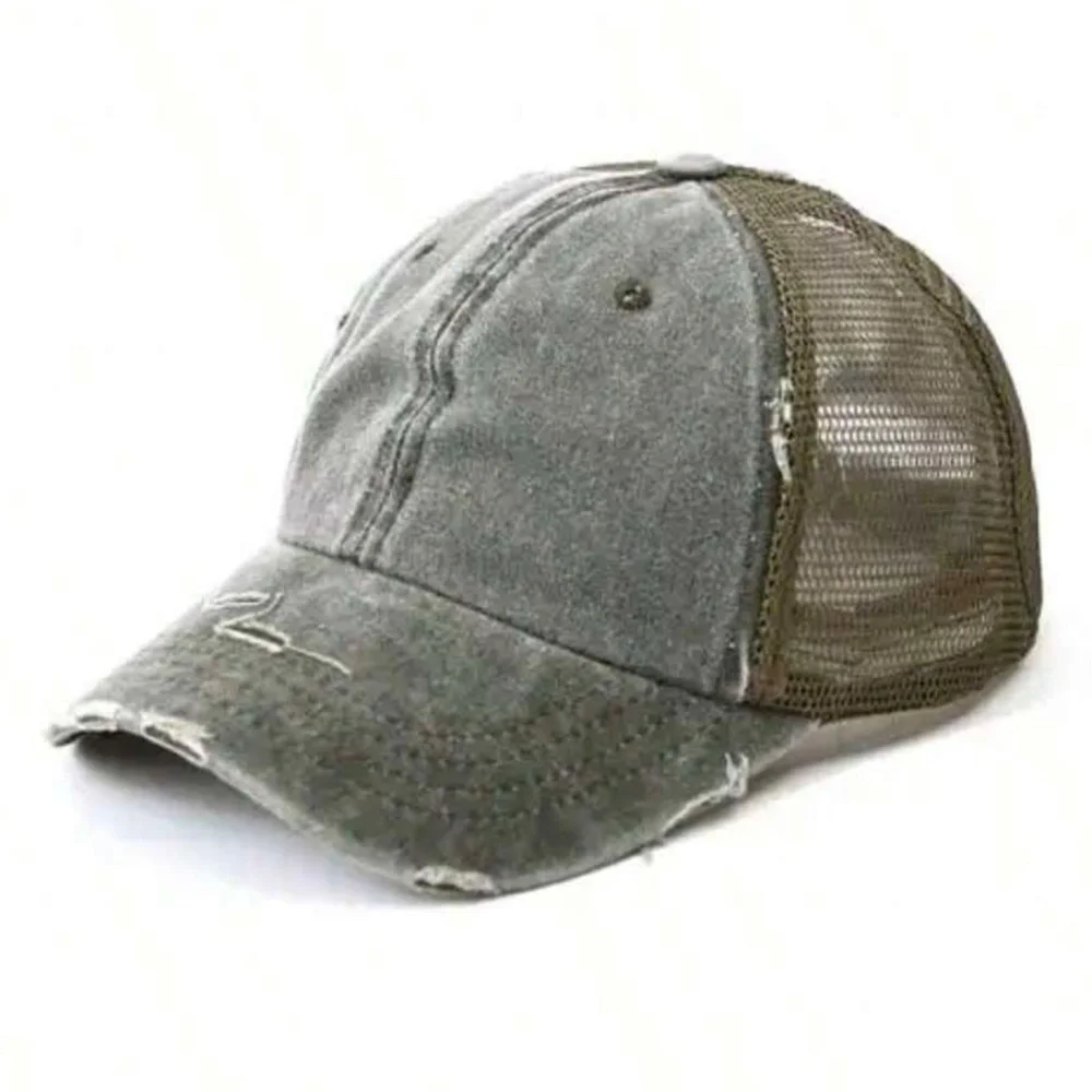 Distressed Ponytail mesh Cap - Picture 10 of 10